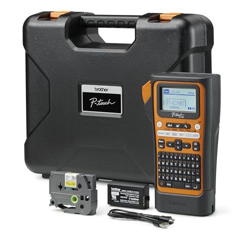 Brother P-Touch E310BTVP professionelles Beschriftungsgerät für 18 mm breite TZE-Schriftbänder und 11,2 mm breite HSe-Schrumpfschläuche, Thermotransferdruck