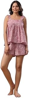 jisora Women's Pure Cotton Wine Short Set-picture-35
