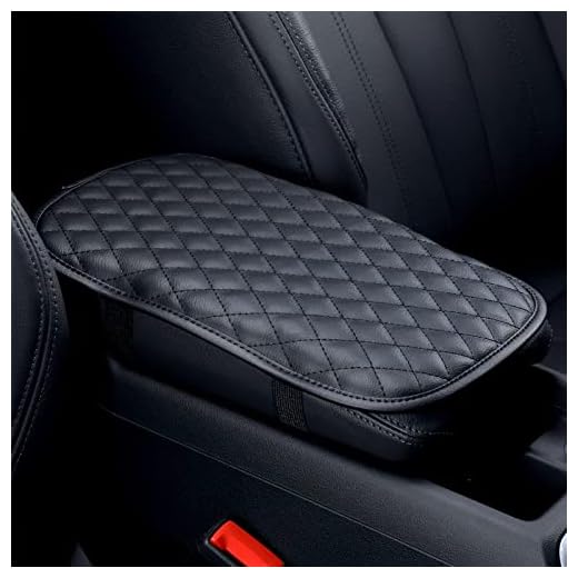 ESKONKE Car Center Console Cover, PU Leather Armrest Pad Cover, Car Arm Rest Seat Storage Box Mat Universal Waterproof Non Slip Interior Accessories for Most Vehicle, SUV, Truck (Black)