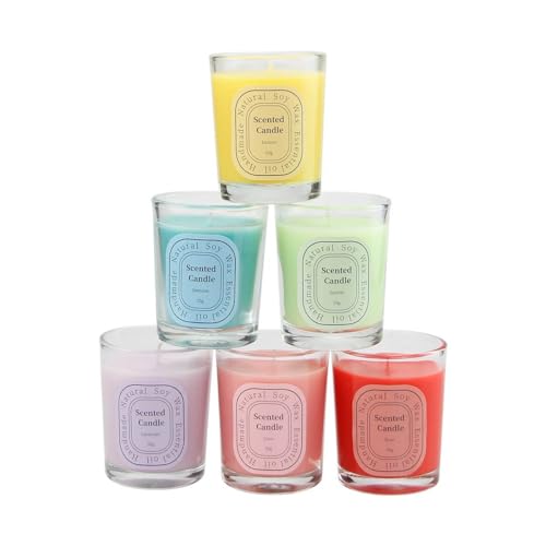 6 Packs Scented Candle Set, 55g Soy Votive Candle for Home Decoration, Candle Gifts for Christmas Thanksgiving and Anniversar