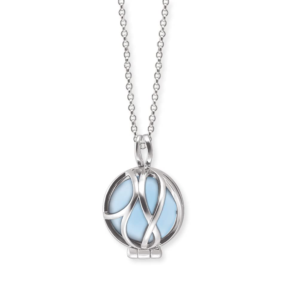 Engelsrufer Collana Donna Argento 925 Con Pietra Forte Intercambiabile (Agata Blu, Quarzo Rosa, Occhio Di Tigre) – Regolabile