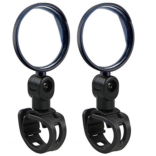 2PCS Espejos de Bicicleta, Espejo retrovisor de bicicleta, Espejo retrovisor de bicicleta universal Manillar Ciclismo ajustable, 360 Grados giran Ajustable Universal retrovisor Bicicleta Accesorios