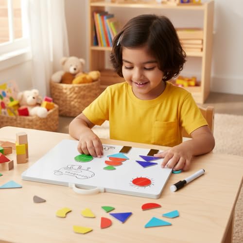 Image of Hop N Play 3 in 1 Magnetic Color and Number Maze, Montessori Toys for 2+ Year Old, Wooden Magnet Board Counting & Color Sorting Toddler Activities Educational Fine Motor Skills Toys Gifts