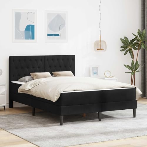 kithwjll Estructura de cama con colchón, color negro, 120 x 190 cm, terciopelo, somier ergonómico, transpirable, dormitorio, habitación de invitados, habitación juvenil, camping, con espuma fría
