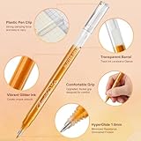 miikoul Jumbo Glitter Gel Pens, 48 Pack 1.0mm Fine Tip Large Capacity Colored Drawing Pens Sparkly Metallic Shimmer Paint Pen Water-Based Ink for Adults Coloring DIY Craft Making Dooding Scrapbooking