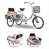 MegLob 2 in 1 Adult Tricycle Bike, 20IN Carbon Steel 3 Wheeled Cruise Trike Bike with Dual Brakes, Three-Wheeled Bicycles Cruise Trike with Adjustable Rear Seat, Single Speed 3 Wheel Bikes,Silver #5