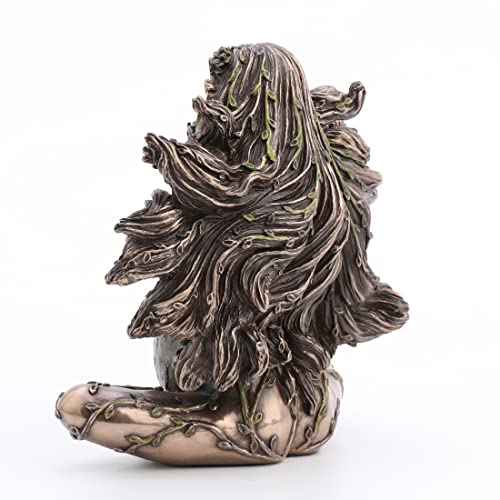 Veronese Design 6 7/8" Sitting Pregnant Mother Gaia With Butterflies Resin Sculpture Cast Bronze Finish #TOP4