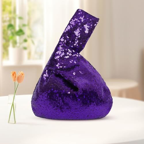Image of Eternal Beauty Sequin Wristlet Bag, Reinforced Sparkly Evening Clutch for Wedding Guest, Cruise & Prom Mini Purse