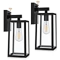 SHINE HAI Dusk to Dawn Outdoor Wall Lantern, Exterior Wall Sconce Fixture with E26 Base, Waterproof Wall Mount Light, Outdoor Lantern for Porch 2 Pack
