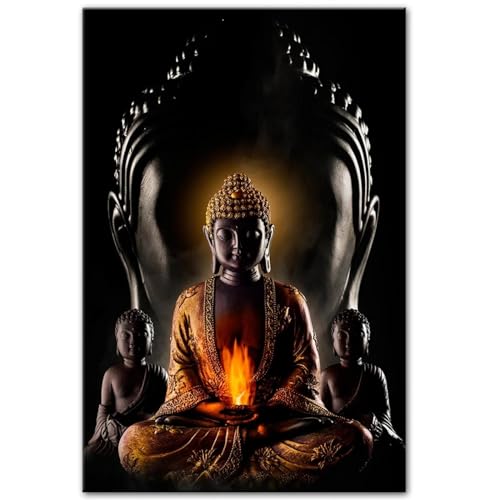 Pósteres de budismo dsdsgog Decoración de pared de Buda Impresiones en lienzo 60x80cm