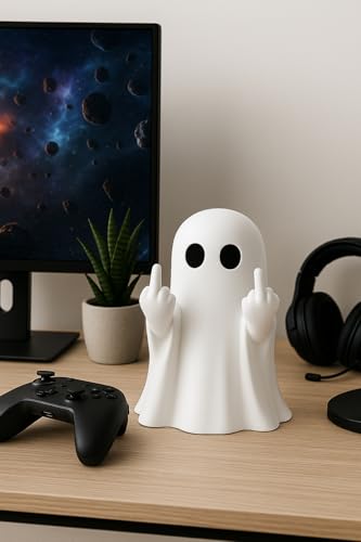 Middle Finger Ghost Figurine – Spooky Halloween Decor for Office Desk - image 4