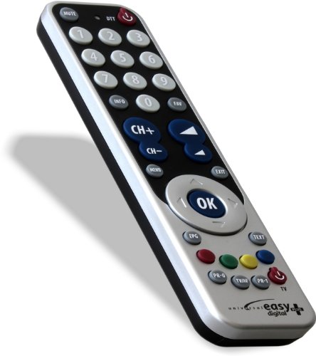 Simplified universal remote control for DTT and TV (with MENU key)