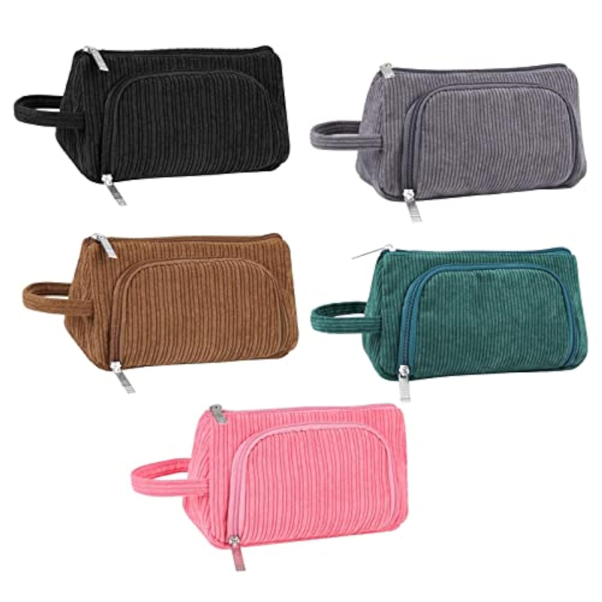 Corduroy Cosmetic Organizer, Portable Makeup Pouch