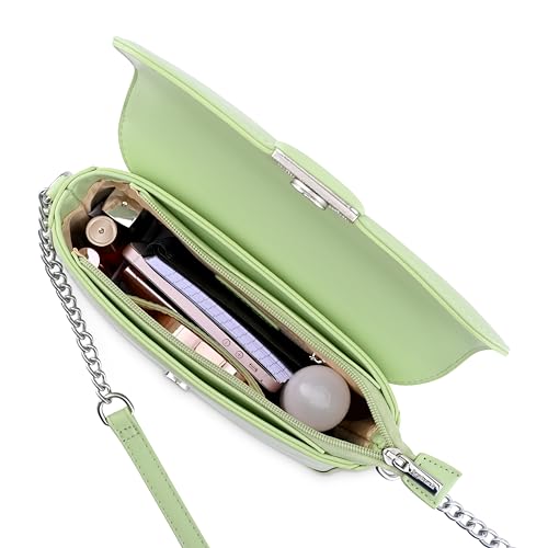 Image of Fastrack Sling Bag for Women | Semi PU Handbag with Top Zipper & Button Flap Closure | Stylish Crossbody with Chain Sling Strap for Casual & Party Use
