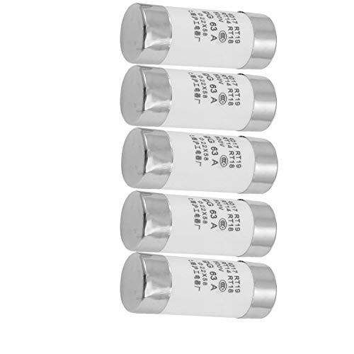 Aexit 5 Unidades 500V 63A Tapa de cilindro Cerámica Fusible (model: J1813XIII-6835KO)...