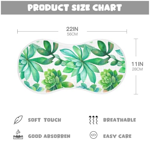 Baby Burp Cloths, Soft Absorbent Burping Cloths for Babies, Cotton Milk Spit Up Rags, Large Size for Newborns, Baby Boys and Girls (Watercolor Succulent)4