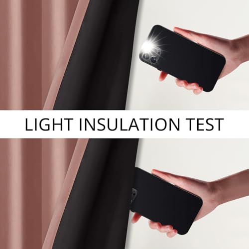 Image of Cloth Fusion 100% Blackout Door Curtains 9 Feet Long Set of 2 with Blackout Lining, Double Layer Room Darkening Parda with Stainless Steel Grommets for Home Decor (9x4 Feet, Mauve)