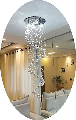 Lustre De Cristal Legitimo K9 Para Vão De Escada (2,40m)
