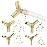 Lot De 5 Raccords En T En Laiton - 6/8/10/12/14 Mm, Pour Tuyaux Air, Eau, Carburant, Gaz, Huile