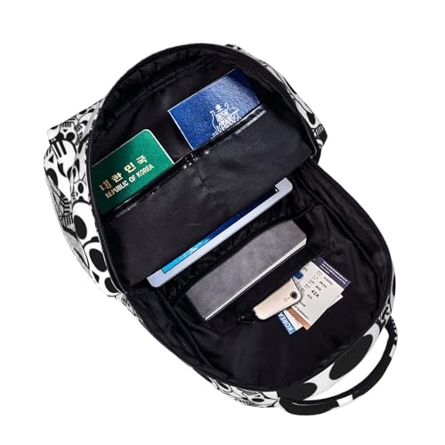 Sac à dos de voyage léger avec rangement multi-poches noir et blanc - 5