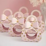 20 Piezas Cajas de Regalo para Recuerdos de Boda, Bolsas de Embalaje, Cajas de Dulces Azules para Baby Shower, cumpleaños, Dulces pequeños Rosas, Papel con asa y Ventanas