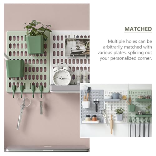 Soporte de pared para cocina y baño LABRIMP estante rectangular multifuncional con ganchos 8