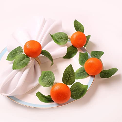 Eubuy EUBU14616 Napkin Rings Set Of 6, Artificial Orange Holiday Napkin Ring Holders Fruit Napkin Ring Buckles thumb #8