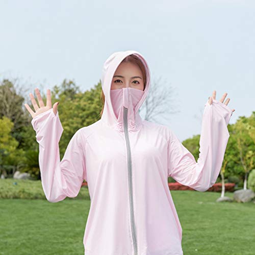 Jaqueta feminina com capuz e proteção solar KesYOO com proteção UV, manga comprida, casaco de zíper