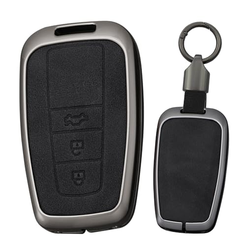 Coque de clé antichoc à 3 boutons en zinc noir pour une protection maximale de télécommande
