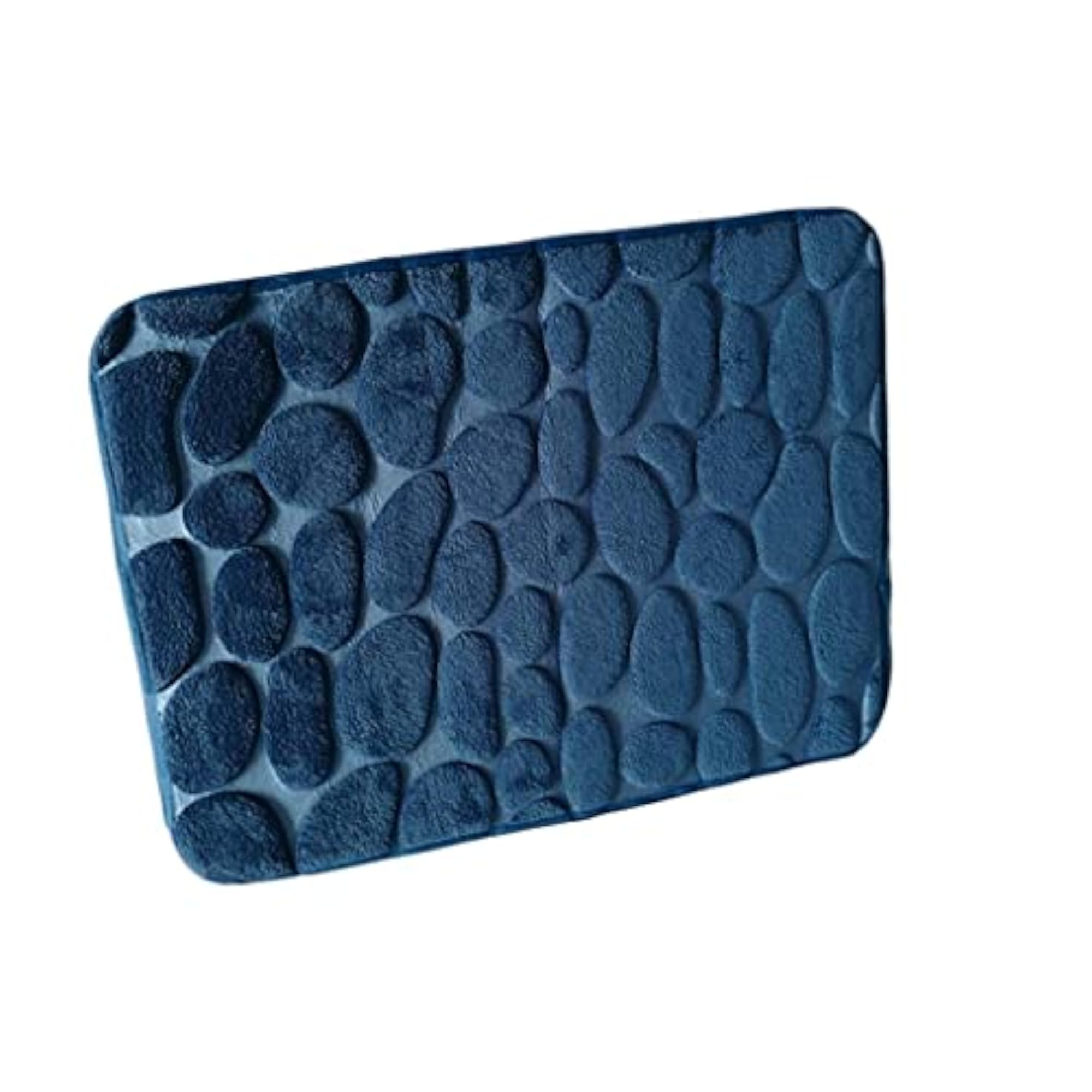 3D Effect Cobblestone Embossed Floor Rug for Bathroom