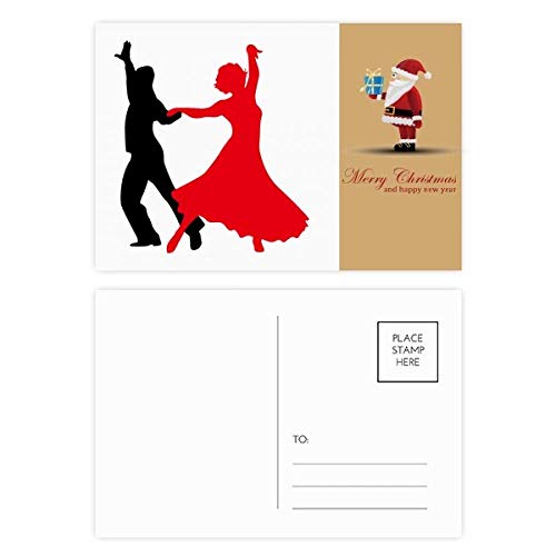 Cartes postales Duet Dance Danseuse sociale Père Noël pour décorer vos tables de réveillon