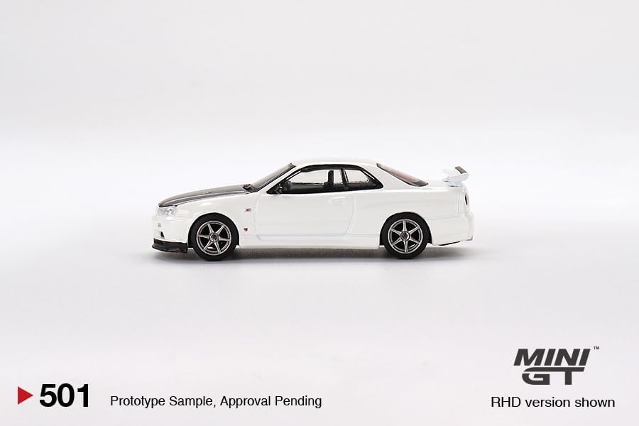 Miniatura 4 de True Scale Miniatures Modelo de automóvil compatible con Nissan Skyline GT-R (R34) V-Spec II N1 (blanco) Edición limitada 164 Modelo de automóvil