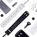 Philips 3 Outlet Surge Protector Power Strip, 8 Ft Extra Long Power Cord, Designer Braided Extension Cord, Flat Plug, Perfect for Office or Home Décor, 300 Joules, ETL Listed, White, SPC3434WB/37