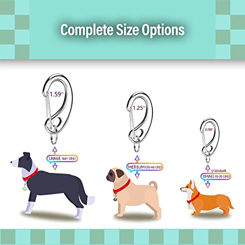 Leash King Pet Tag Quick Clip/Spring-Load Hook Combo For Pet Id Tags - 2 Standard #TOP2