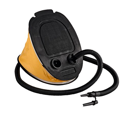 Camp Active 44168 - Sehr Robuste Blasebalg, Foot Pump mit Flexibler Schlauch, gelb Cover