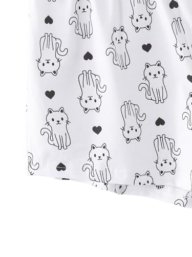 Image of YIJIU Women Short Sleeve Tee and Shorts Pajama Set Cute Alpaca Print Sleepwear