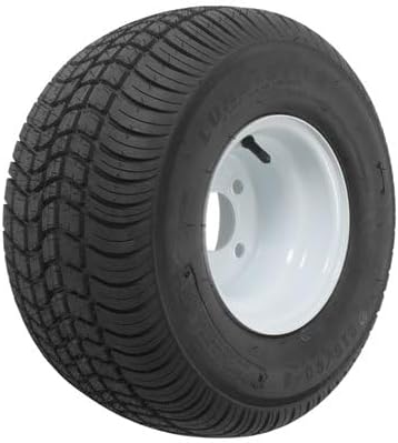 Tire/Wheel Assembly 10 Inch Diameter x 6 Inch Wide Wheel/ 5 x 114.3 Millimeter/ 5 x 4.50 Inch Bolt Pattern Solid Center/ 2 Piece Welded Steel Construction/Painted/White ST205 X 65-10