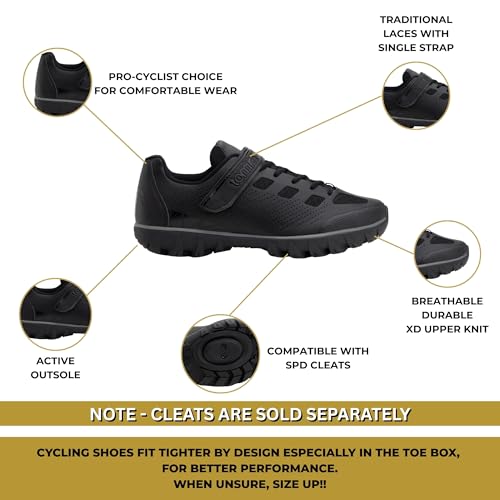 Image of Tommaso Mens Cycling Shoes - SPD Compatible Outdoor, MTB, Gravel & Mountain Bike Shoes - Walkable Design - Cleats Not Included