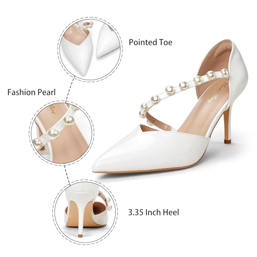 Elisabet Tang Women's Closed Pointed Toe Heels with Pearl Stiletto Pumps D'Orsay Wedding Bridal Party Women Sexy High Heel Dress Shoes2