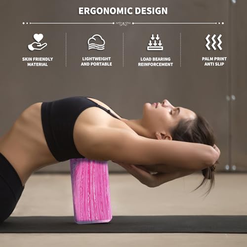 2-Pack Yoga Blocks, High-Density 9"x6"x3" Yoga Brick Foam Blocks Non-Slip EVA Foam Block Yoga Props Accessories for Yoga Pilates Stretching and Meditation - Image 5