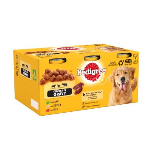 Pedigree Adulto - Cibo umido per cani adulti - Lattina a scelta mista in sugo - 6 x 400 g