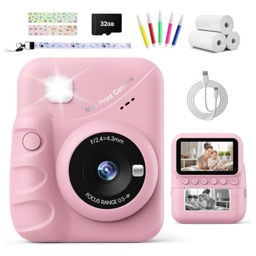 TIATUA Macchina Fotografica Bambini Istantanea, 3.0 Pollici 48MP Fotocamera Digitale Bambini con 32GB Scheda & Papier Photo, Regalo di Natale per Bambini dai 3-12 Anni