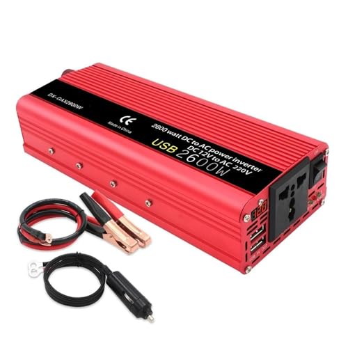 Convertisseur tension voiture 2600W à affichage LED pour transformer le DC 12V en AC 220V