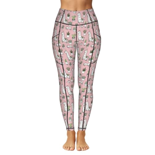 Pantalon de yoga ample femme anti-compression à motif cactus - 2