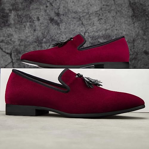 Image of Meijiana Mens Loafers Wedding Dress Shoes Slip-On Loafers for Men Tuxedo Suit Shoes