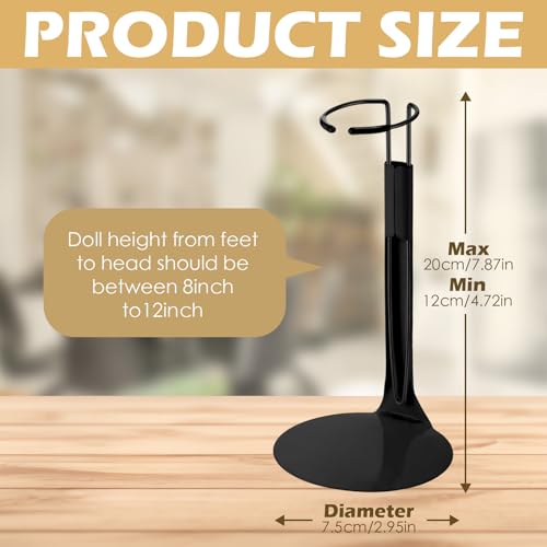 Image of Yaocom 12 Pcs Action Figure Stand Action Figure Display Holder with Expandable Waist Wire for 8 inch to 12 inch Model Bear Display Rack(Black)
