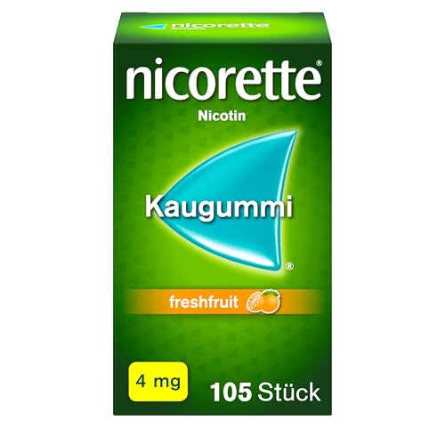 NICORETTE Kaugummi 4mg freshfruit Nikotinkaugummi zur Raucherentwöhnung Fruchtgeschmack 4mg Nikotin Rauchen aufhören 105 St.