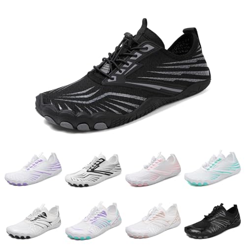 Barefoot Shoes Women Men Non Slip Wide Toe Box Waterproof Running Sneakers Athletic Workout Couple Shoe Hiking Travel Fishing Grounded Footwear Unisex Outdoor Casual Zero Drop Sneaker