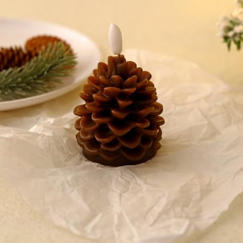 Velas LED de Piña Navideñas de Alta Calidad con Llama Artificial 6