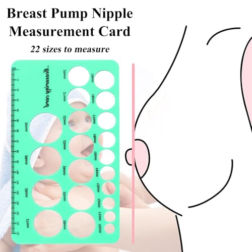 Nipple Rulers for Flange Sizing, Silicone & Soft Flange Size Measure for Nipples, Nipple Measuring Tool Flange with 1.5m Soft Tape Measure (Green)